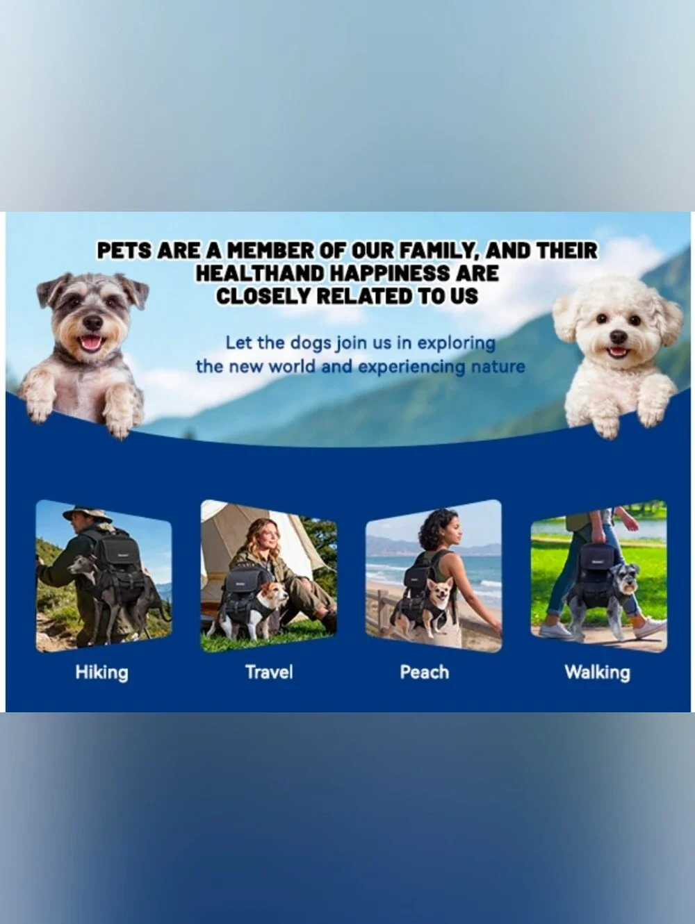 Dog Backpack, 3 Use Ways Spine-Friendly Dog Carriers for Small Medium Dogs, Legs